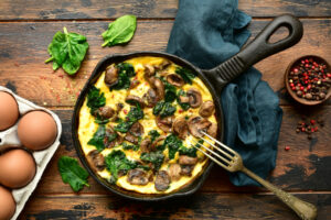 Read more about the article Omelette Recipe with Eggs, Spinach, and Mushrooms